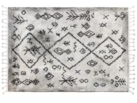 Scandinavian rug with ethnic pattern. 3d render Stock Illustration