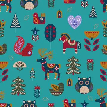 Scandinavian seamless pattern Stock Illustration
