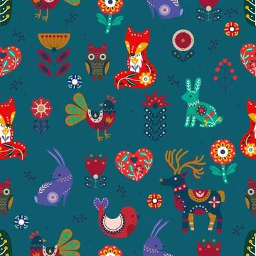 Scandinavian seamless pattern Illustrazione stock