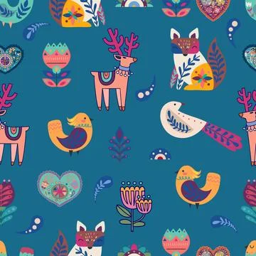 Scandinavian seamless pattern Illustrazione stock