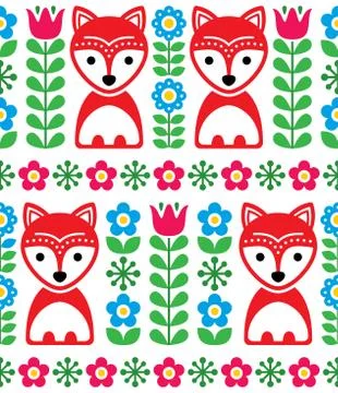 Scandinavian seamless pattern, Nordic background Stock Illustration