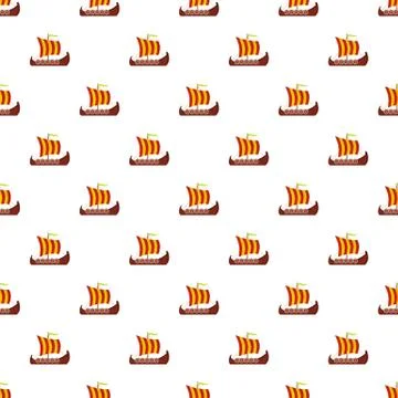 Scandinavian ship pattern seamless Illustrazione stock