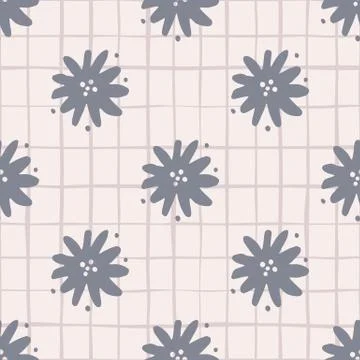 Scandinavian simple flower seamless pattern. Cute chamomile endless wallpaper Stock Illustration