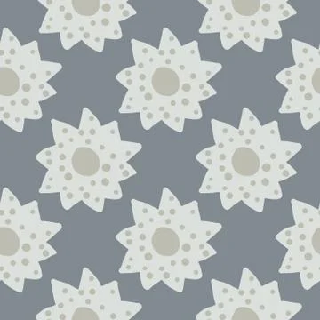 Scandinavian simple flowers seamless pattern. Floral print with daisies flowe Stock Illustration