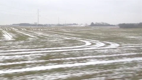 Scandinavian snowy landscape from train window Stock Footage 70453826
