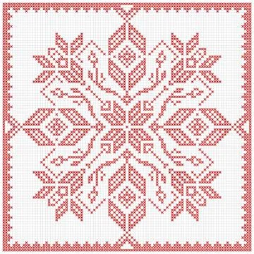 Scandinavian style cross stitch pattern Stock Illustration