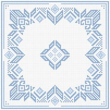 Scandinavian style cross stitch pattern Stock Illustration