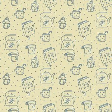 Scandinavian-style Hugge pattern. Background with homey Danish style. Banner Stock Illustration