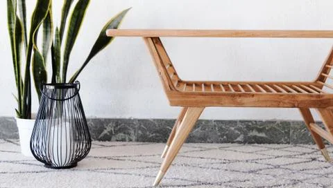 Scandinavian style table Stock Photos