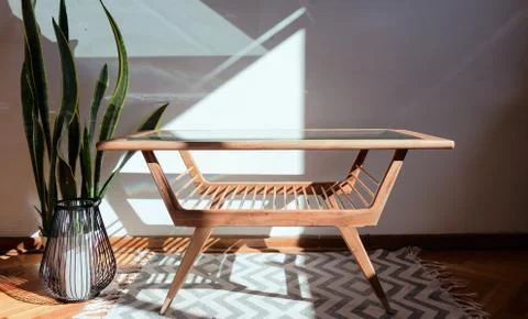 Scandinavian style table Stock Photos