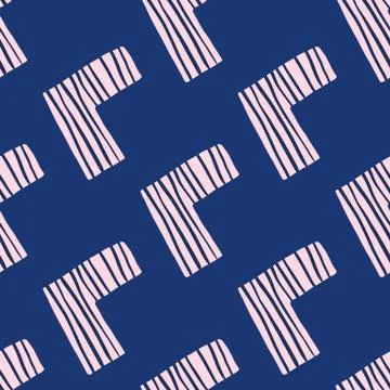 Scandinavian stylized pattern with light pink corners on dark blue background Stock Illustration