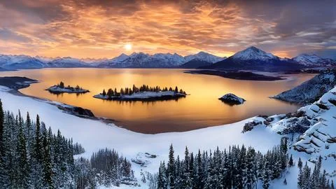 Scandinavian Sunset Stock Photos