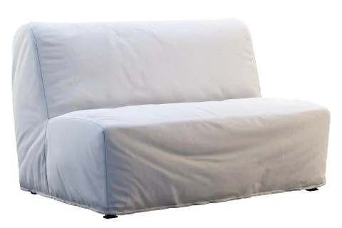 Scandinavian textile folding sofa bed. 3d render Stock Illustration