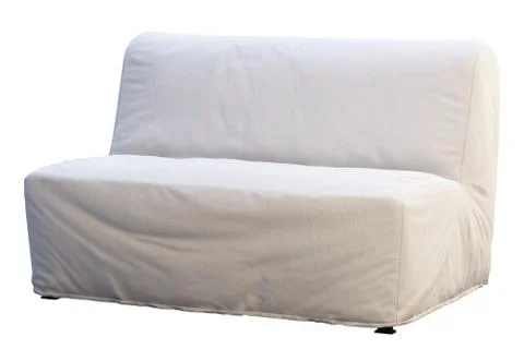 Scandinavian textile folding sofa bed. 3d render Stock Illustration
