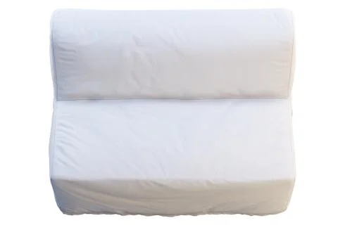 Scandinavian textile folding sofa bed. 3d render Stock Illustration