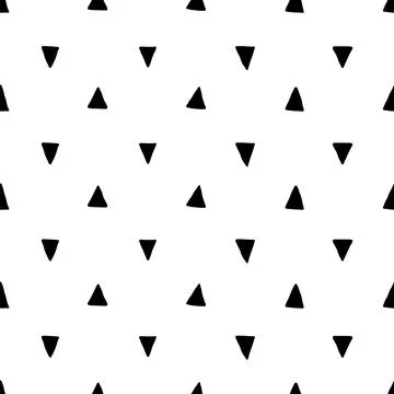 Scandinavian triangle seamless pattern. Vector black and white geometric scandi Stock Illustration