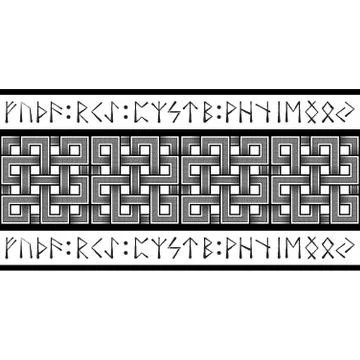 Scandinavian viking horizontal pattern wallpaper Stock Illustration