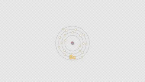 Scandium Sc Bohr Atom Model Clean No Text Animation Video Overlay Alpha 4K Stockbeeldmateriaal 339371154