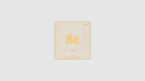 Scandium Sc Periodic Table Element Tile Labeled Animation Video Overlay Alpha 4K 動画素材 339371124