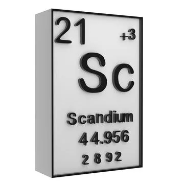 Scandium,Phosphorus on the periodic table of the elements on white blackgro.. Stock Illustration