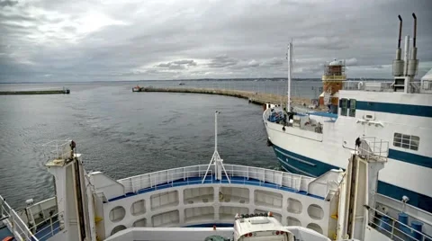 Scandlines ferry travels-Helsingborg to Helsingor Stock Footage