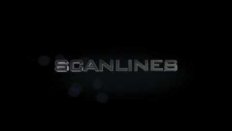 Scanlines 3D title metal text on black alpha channel background Stock Footage 256616567