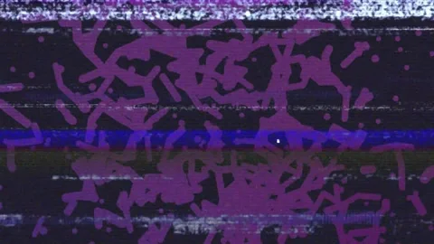Scanlines popping, scribbles shifting hue and saturating, scene settling and Vidéo 321161842