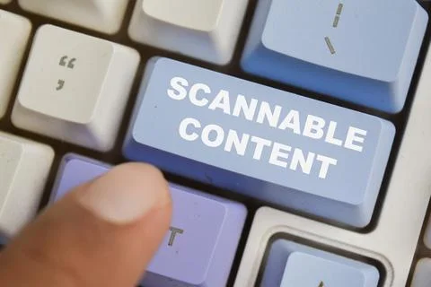 Scannable content on the button keyboard Stock Photos