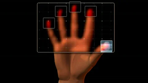 Scanned dactylogram before get access Stock Footage 304825