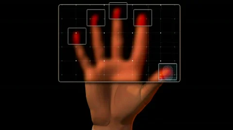 Scanned dactylogram before get access Stock Footage 304826