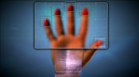 Scanned dactylogram before get access Stock Footage 304830