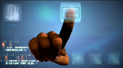  scanned dactylogram before get access Stock-Footage 559772