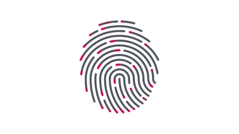 Scanned fingerprint for authentication Fingerprint data encryption Stock-Footage 240595829