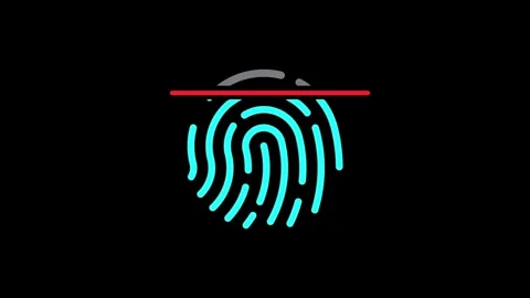 Scanned fingerprint for authentication Fingerprint data encryption Stock-Footage 240595832