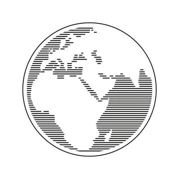 Scanned world map. vector design Stock Illustration