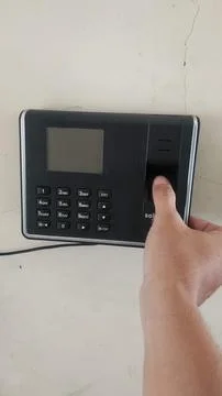 Scanner Access Control System in Use Foto stock