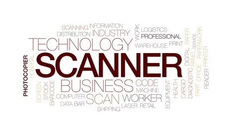 Scanner animated word cloud, text design animation. Kinetic typography. Stock Footage 75431522