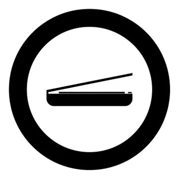 Scanner black icon in circle Stock Illustration