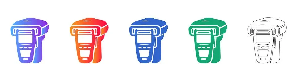 Scanner Device Icon Collection Stock Illustration