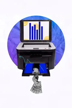 Scanner with documents and digital data on screen Stock Photos