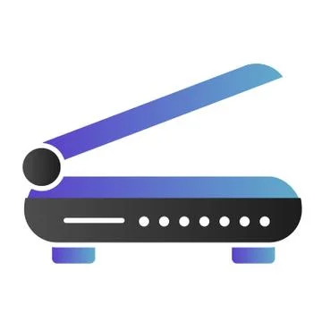 Scanner flat icon. Document scan color icons in trendy flat style. Copy 库存插图