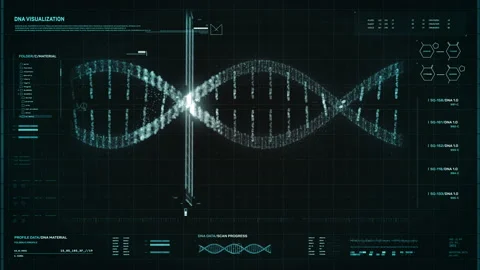 A Scanner is Flying Through the DNA Strand to Analyze the Molecule Structures Stock Footage 195975908