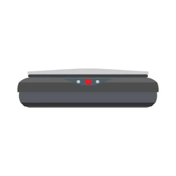 Scanner front view vector business icon equipment illustration. Device hardwa Illustrazione stock