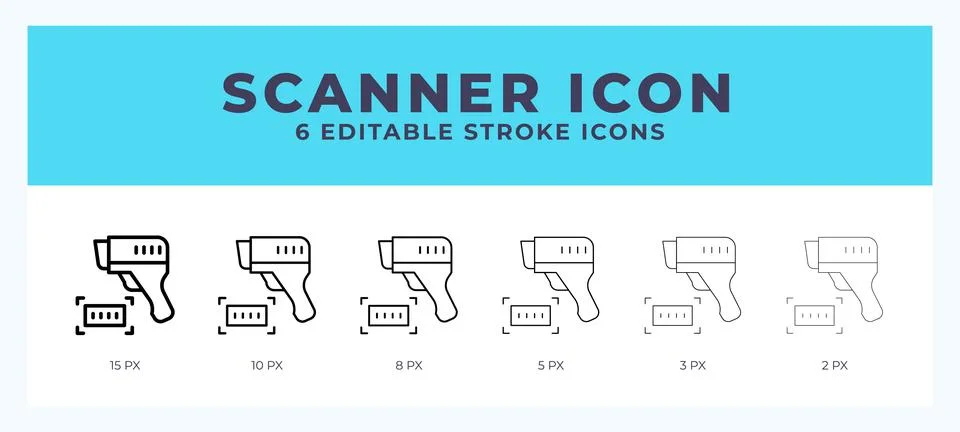 Scanner icon vector illustration. With editable stroke for web. App and more. 스톡 일러스트
