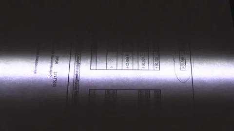Scanner Light - Fast Vertical Scanning of Document Video stock 49486845