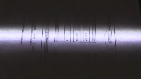 Scanner Light - Vertical Scanning of Document Video stock 49487406