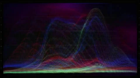 Scanner lines analyzer, visualizing abstract mountain range spectrum Stock-Footage 320574196