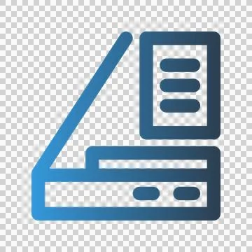 Scanner machine outline icon. with gradient colors suitable for interfaces Stock Illustration