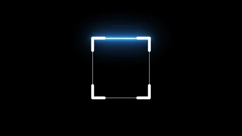 Scanner neon digital frame indicator animation isolated on black background Stock Footage 345704642