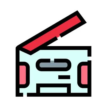 Scanner office equipment icon digital color document 스톡 일러스트